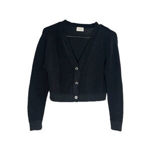 Wilfred Size Small Buttoned Cardigan Cropped 3 Buttons Black Used